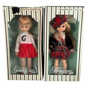 Vintage The World of Ginny Cheerleader Scottish Vogue Dolls Lot of 2